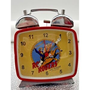 Schylling Rogers And trigger Wind Up Clock Works Western Cowboy Vintage